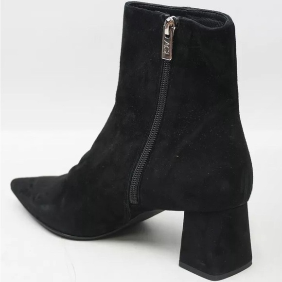 AGL Mimma Pointed Toe Block Heel Black Suede Women’s Bootie SIZE 41EU 9.5US - Picture 2 of 16